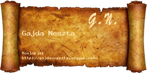 Gajda Neszta névjegykártya